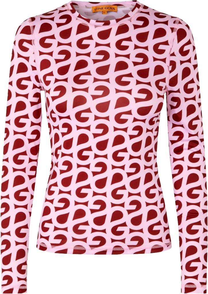 Stine-Goya-Elastic-Long-Sleeve-Top-Burgundy-Pink Stine-Goya-Elastic-Long-Sleeve-Top-Burgundy-Pink