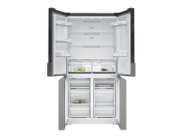 Siemens iQ300 KF96NVPEA - Køleskab/fryser - side-by-side - bredde: 91 cm - dybde: 73.1 cm - højde: 183 cm - 605 liter - Klasse E - rustfrit stål