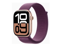 Apple Watch Series 10 46 mm - Rose guld, lilla rem