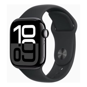 Apple Watch Series 10 42mm - Jet Black Aluminium Case med Black Sport Band - M/L