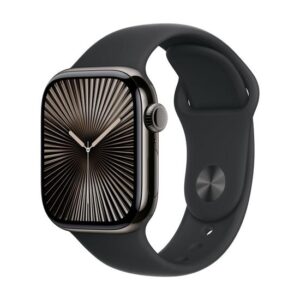 Apple Watch Series 10 42mm - Slate Titanium Case med Black Sport Band - S/M