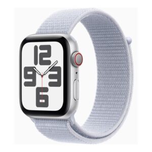 Apple Watch SE 44mm - Silver Aluminium Case med Blue Cloud Sport Loop