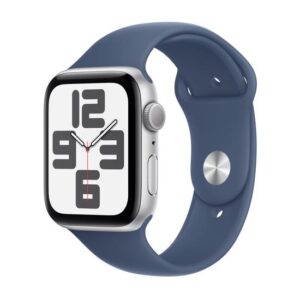 Apple Watch SE 44mm - Silver Aluminium Case med Denim Sport Band - M/L
