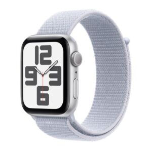 Apple Watch SE 44mm - Silver Aluminium Case med Blue Cloud Sport Loop