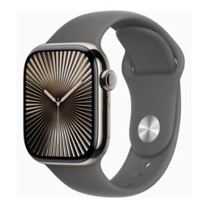 Apple Watch Series 10 42mm - Titanium Case med Stone Grey Sport Band - S/M