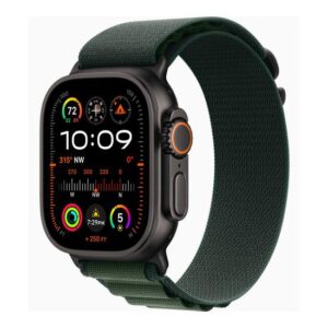 Apple Watch Ultra 2 49 mm – sort titanium, Alpine Loop mørkegrøn (M)