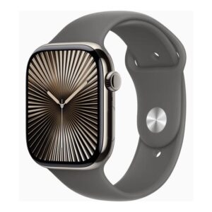 Apple Watch Series 10 46mm - Titanium Case med Stone Grey Sport Band - M/L