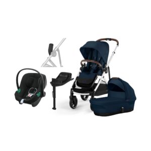Cybex GAZELLE S Duovogn inkl. Cybex Aton B2 i-Size Autostol Baby inkl. Base, Ocean Blue/Silver