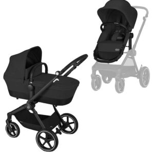 Cybex EOS Lux Duovogn inkl. BeSafe iZi Go Modular X2 i-Size Autostol & Base, Black/Moon Black