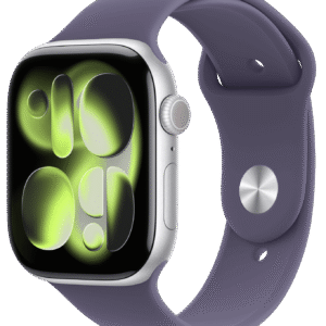 Apple Watch 11 46mm Sølv Aluminium, Lilla Dis Sport Band (M/L)