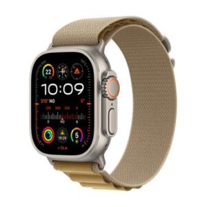 Apple Watch Ultra 2 49 mm – naturlig titanium – Alpine Loop S gyldenbrun