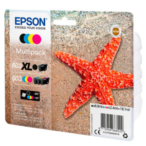 Epson 603 Multipack - 4-pack - black yellow cyan magenta - original - ink cartridge - Blækpatron Cyan