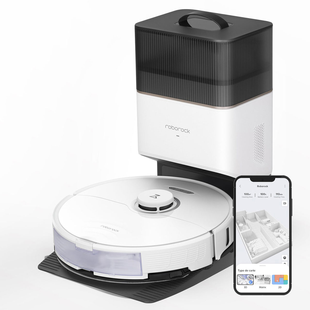 Roborock S8+ Robotstøvsuger med Opsamler - Hvid