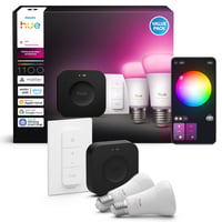 Philips Hue Pro starterkit, 2 x E27 pærer, Dimmer switch, Bridge Pro