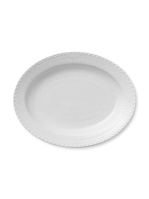 Royal Copenhagen Hvid Halvblonde fad - 36,5 cm