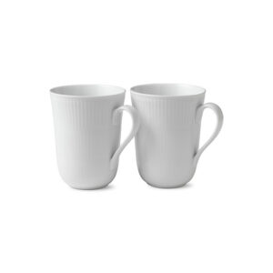 Royal Copenhagen Hvid Riflet, 2-pak kurs 33 cl
