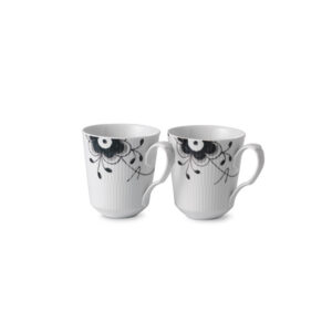 Royal Copenhagen Sort Mega Riflet krus 2 stk - 37 cl