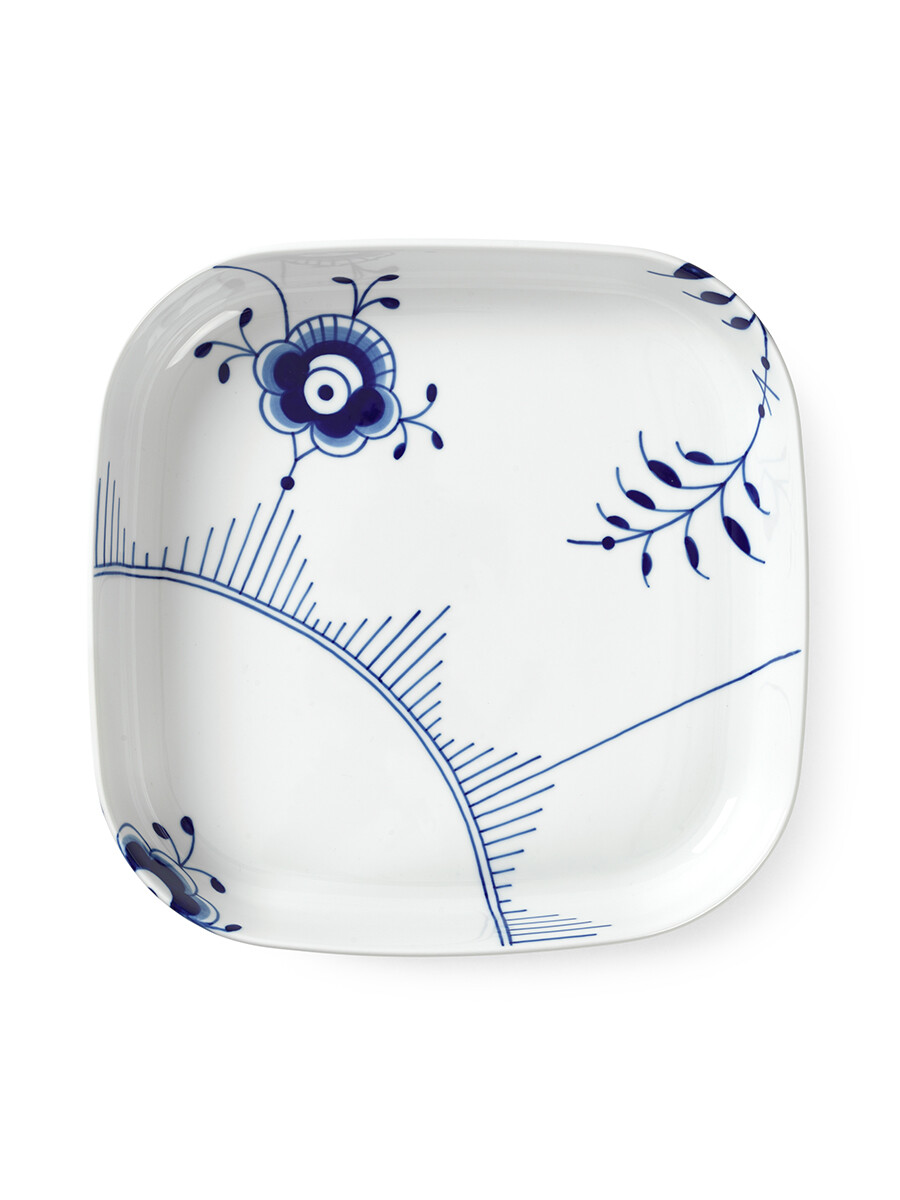 Royal Copenhagen Blå Mega Riflet ovnfast fad firkantet 30 x 30 cm