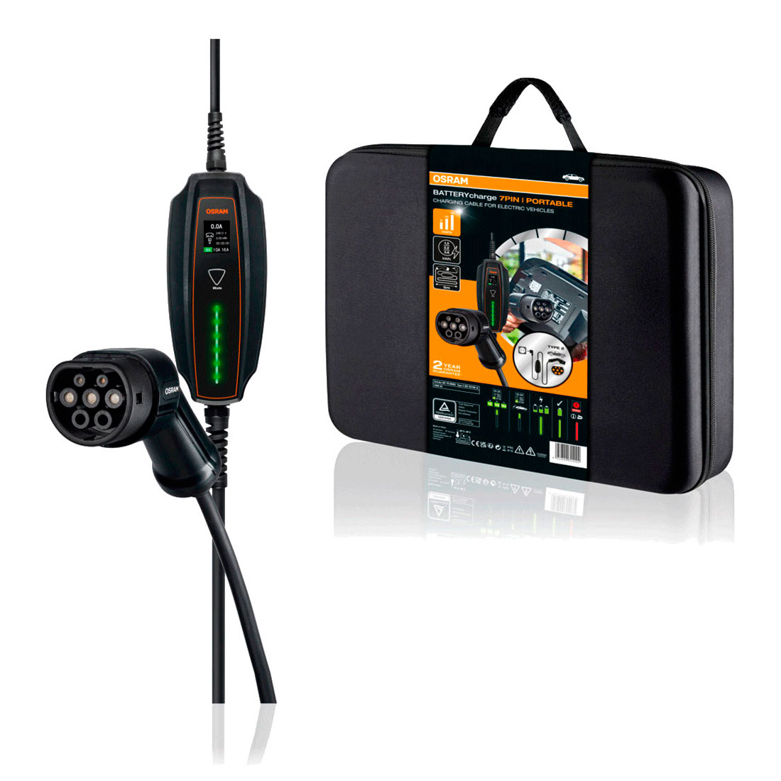 Osram Ladekabel til Elbil - 5m (Type 2) 16A/3,6kW