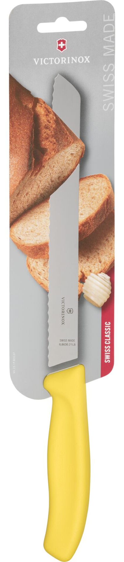Victorinox V-6.86 36.21L8B Swiss Classic brødkniv/ savtakket kant, 21 cm, gul