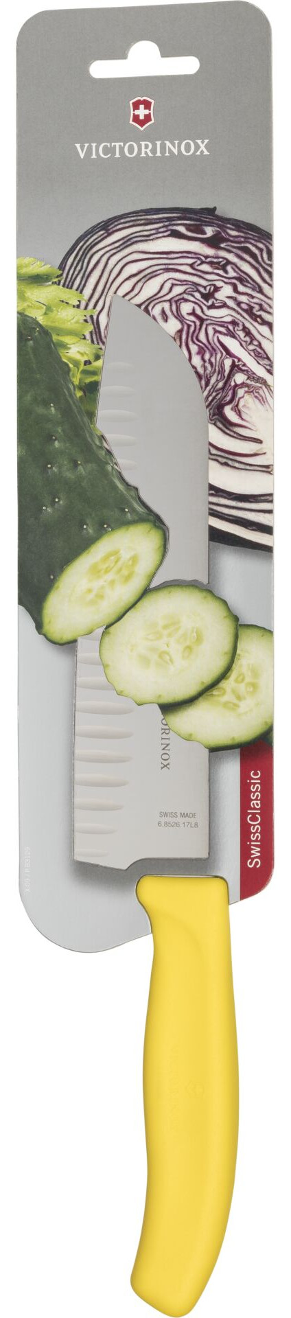 Victorinox Swiss Classic Santokukniv - 17 cm - Gul