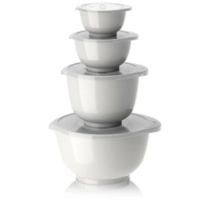 Margrethe Røreskålesæt 4 skåle med låg Hvid, Rosti